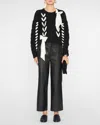 Loveshackfancy Parson Bow Knit Pullover Top In Midnight Noel In Black
