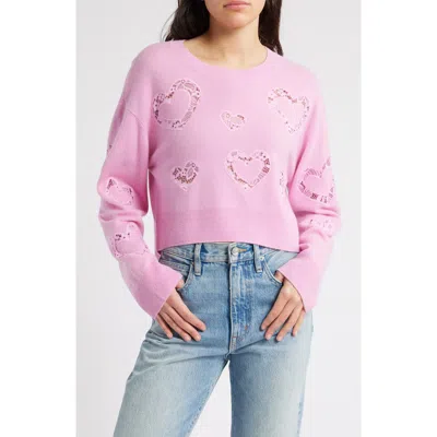 Loveshackfancy Parson Heartfelt Wool & Cashmere Sweater In Heartfelt Pink