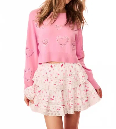 Loveshackfancy Parson Lace Pullover In Heartfelt Pink