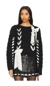 Loveshackfancy Parson Pullover Midnight Noel In Black