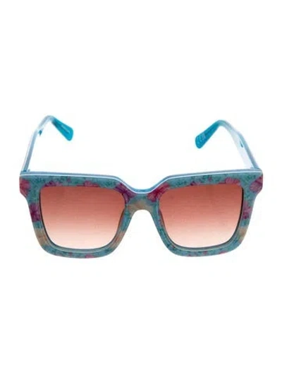 Pre-owned Loveshackfancy Kids' Pattern Print Sunglasses In Blue