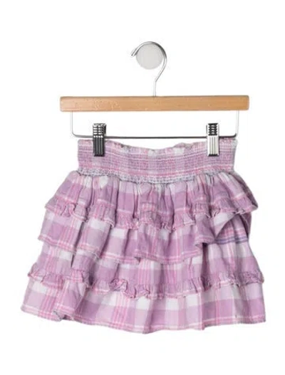 Pre-owned Loveshackfancy Babies' Pattern Printed Mini Skirt In Purple