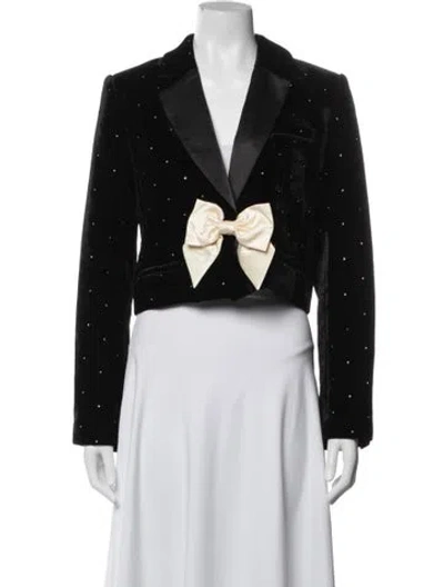 Pre-owned Loveshackfancy Patterned Blazer In Black
