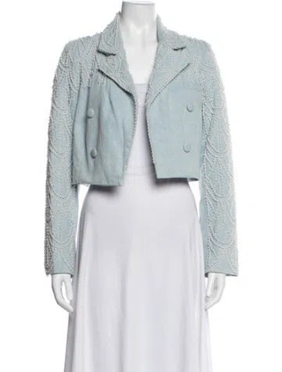 Pre-owned Loveshackfancy Patterned Blazer In Blue