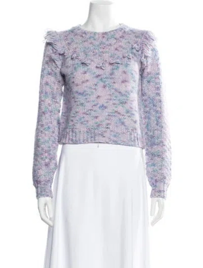 Pre-owned Loveshackfancy Patterned Crew Neck Sweater In Multi