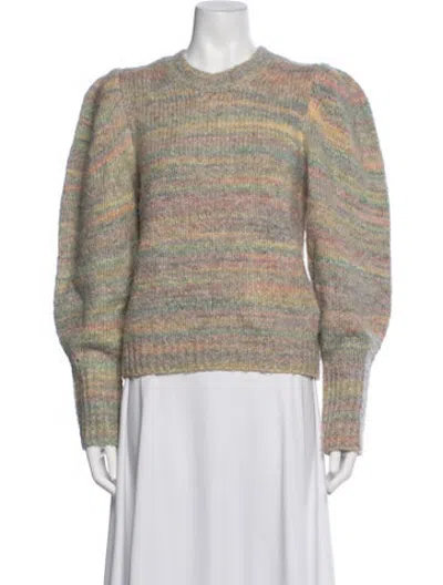 Pre-owned Loveshackfancy Patterned Crew Neck Sweater In Multicolor