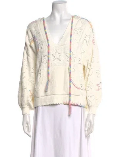 Pre-owned Loveshackfancy Patterned Crew Neck Sweater In Neutral