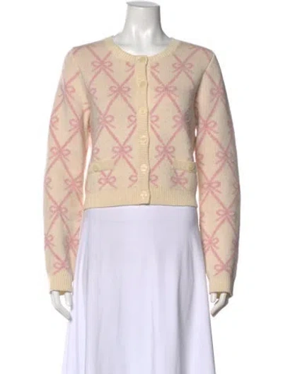 Pre-owned Loveshackfancy Patterned Crew Neck Sweater In Neutral