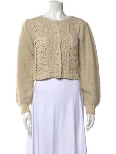 Pre-owned Loveshackfancy Patterned Crew Neck Sweater In Neutral