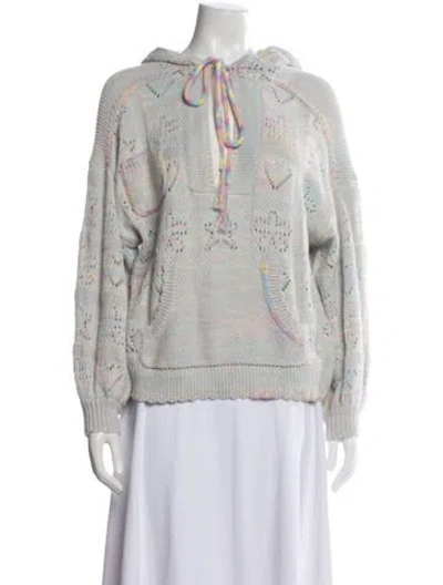Pre-owned Loveshackfancy Patterned Crew Neck Sweater In Neutrals
