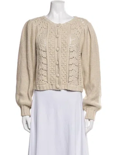 Pre-owned Loveshackfancy Patterned Crew Neck Sweater In Neutrals