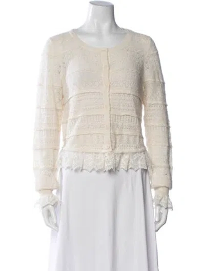 Pre-owned Loveshackfancy Patterned Crew Neck Sweater In Neutrals
