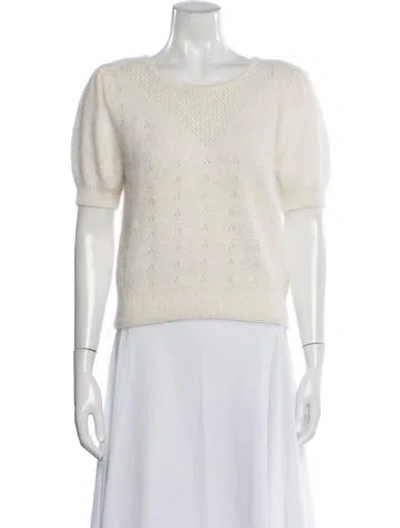 Pre-owned Loveshackfancy Patterned Crew Neck Sweater In Neutrals