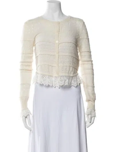 Pre-owned Loveshackfancy Patterned Crew Neck Sweater In Neutrals
