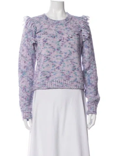 Pre-owned Loveshackfancy Patterned Crew Neck Sweater In Purple