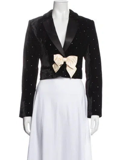 Pre-owned Loveshackfancy Patterned Evening Jacket In Black