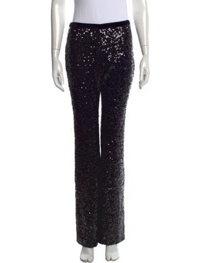 Pre-owned Loveshackfancy Patterned Flared Pants In Black