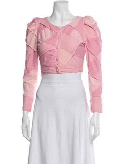 Pre-owned Loveshackfancy Patterned Jacket In Pink
