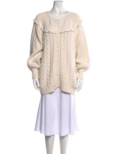 Pre-owned Loveshackfancy Patterned Long Dress In Neutral