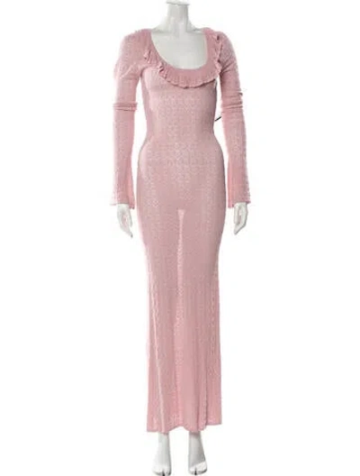 Pre-owned Loveshackfancy Patterned Long Dress In Pink
