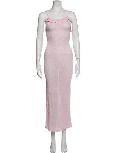 Pre-owned Loveshackfancy Patterned Long Dress In Pink