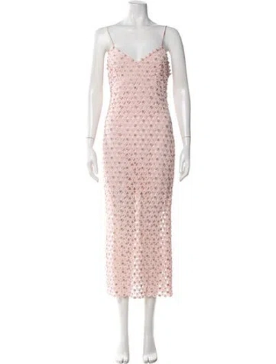Pre-owned Loveshackfancy Patterned Long Dress In Pink