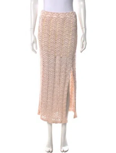 Pre-owned Loveshackfancy Patterned Long Skirt In Neutral