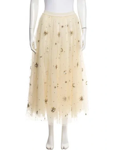 Pre-owned Loveshackfancy Patterned Long Skirt In Neutrals