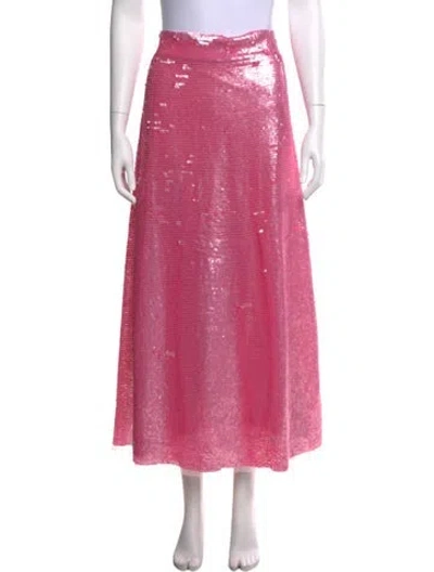 Pre-owned Loveshackfancy Patterned Long Skirt In Pink