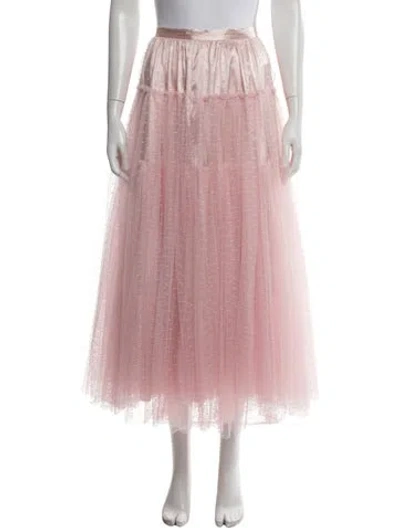 Pre-owned Loveshackfancy Patterned Long Skirt In Pink