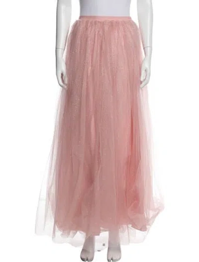 Pre-owned Loveshackfancy Patterned Long Skirt In Pink