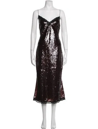 Pre-owned Loveshackfancy Patterned Midi Length Dress In Multicolor