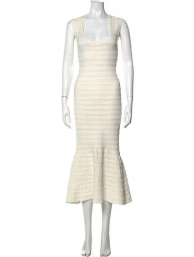 Pre-owned Loveshackfancy Patterned Midi Length Dress In Neutral