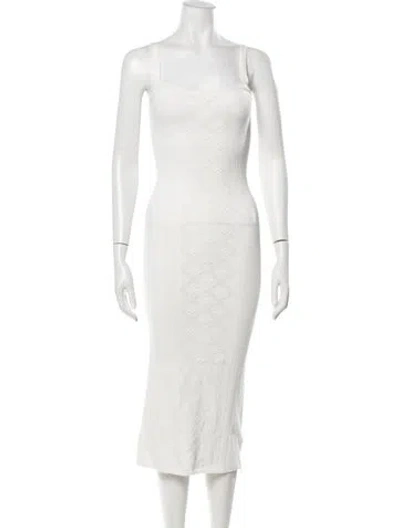 Pre-owned Loveshackfancy Patterned Midi Length Dress In Neutrals