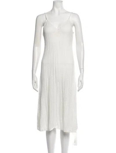 Pre-owned Loveshackfancy Patterned Midi Length Dress In Neutrals