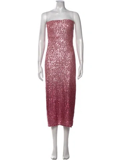 Pre-owned Loveshackfancy Patterned Midi Length Dress In Pink