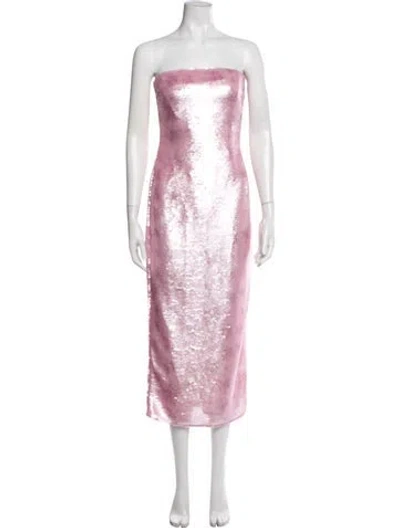 Pre-owned Loveshackfancy Patterned Midi Length Dress In Pink