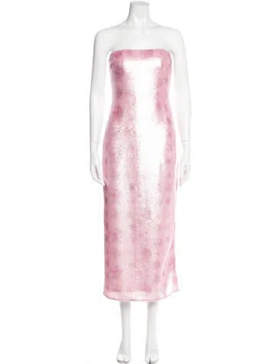 Pre-owned Loveshackfancy Patterned Midi Length Dress W/ Tags In Pink