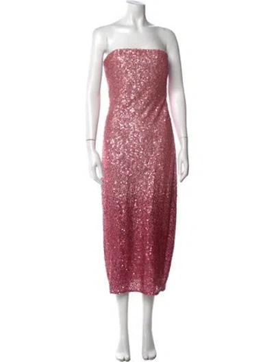 Pre-owned Loveshackfancy Patterned Midi Length Dress W/ Tags In Pink