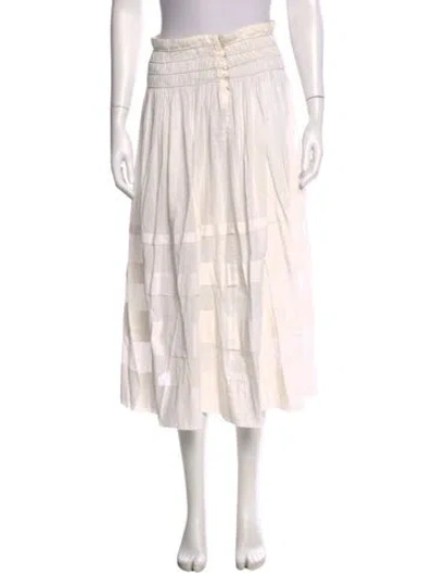 Pre-owned Loveshackfancy Patterned Midi Length Skirt In Neutral