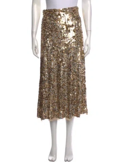 Pre-owned Loveshackfancy Patterned Midi Length Skirt In Neutral