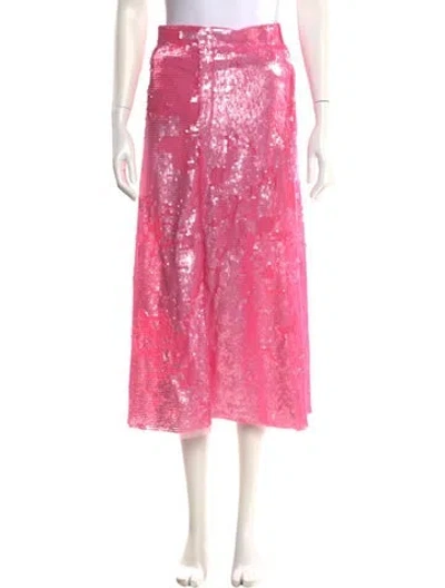Pre-owned Loveshackfancy Patterned Midi Length Skirt In Pink