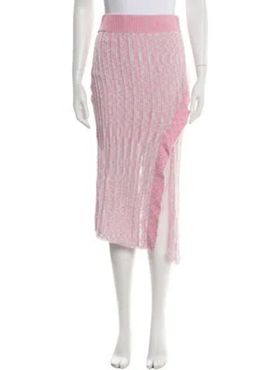 Pre-owned Loveshackfancy Patterned Midi Length Skirt In Pink