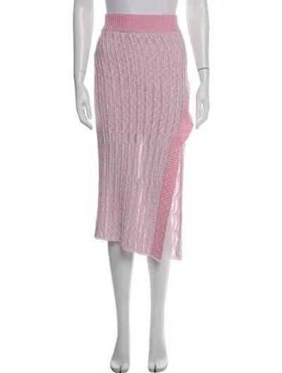 Pre-owned Loveshackfancy Patterned Midi Length Skirt In Pink