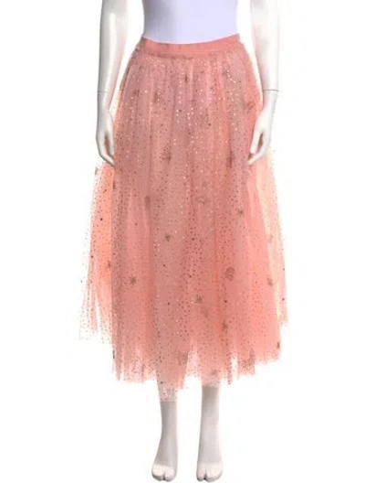 Pre-owned Loveshackfancy Patterned Midi Length Skirt In Pink