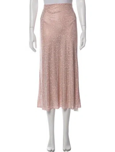 Pre-owned Loveshackfancy Patterned Midi Length Skirt W/ Tags In Pink