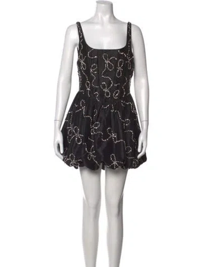 Pre-owned Loveshackfancy Patterned Mini Dress In Black