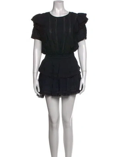 Pre-owned Loveshackfancy Patterned Mini Dress In Black