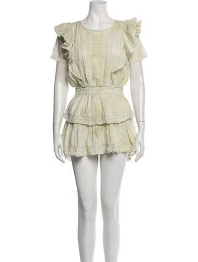 Pre-owned Loveshackfancy Patterned Mini Dress In Green