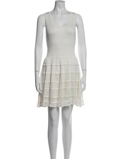 Pre-owned Loveshackfancy Patterned Mini Dress In Neutral